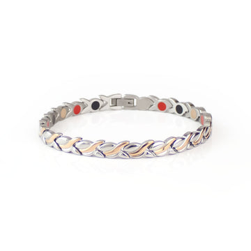 Waves - Negative Ion Bracelet, Rose Gold and Stainless Steel